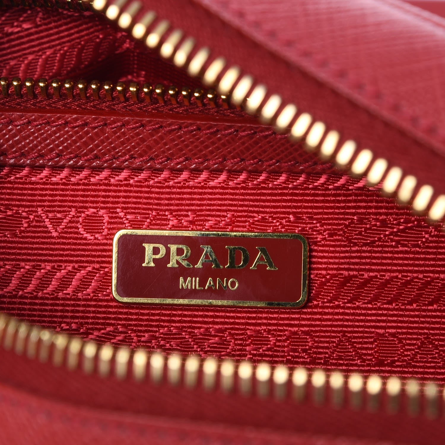 Prada Saffiano Lux Double Zip Crossbody Bag Fuoco 6 of 8