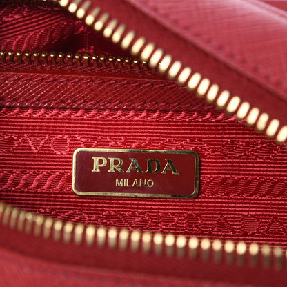 Prada Saffiano Lux Double Zip Crossbody Bag Fuoco 6 of 8