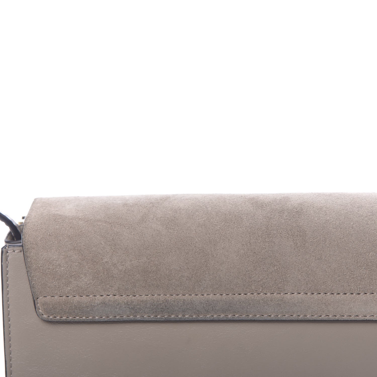 Chloe Suede Calfskin Small Faye Shoulder Bag Motty Grey 10 of 10