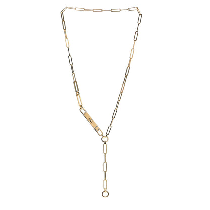 Hermes 18K Yellow Gold Diamond PM Kelly Chaine Lariat Necklace ST 3 of 5