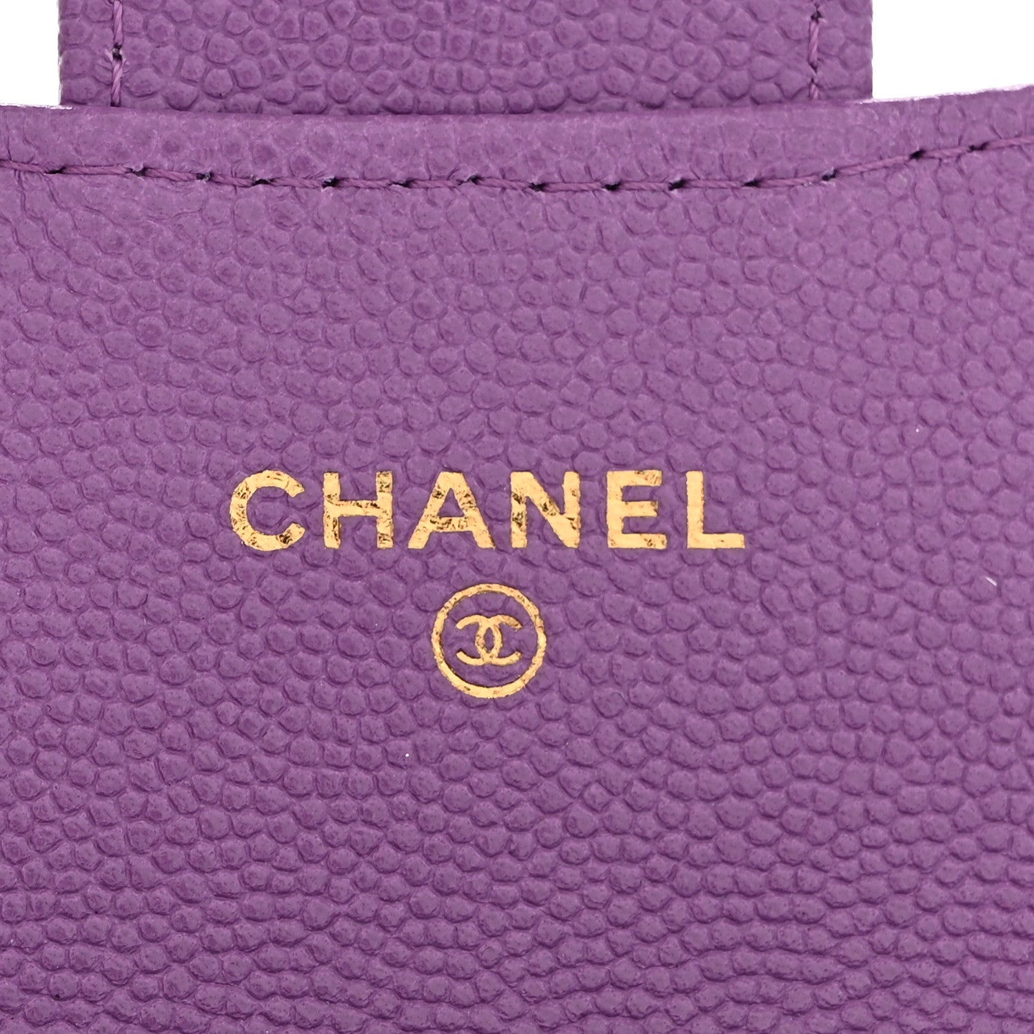 Chanel Caviar Quilted Flap Card Holder Wallet Purple 6 of 8