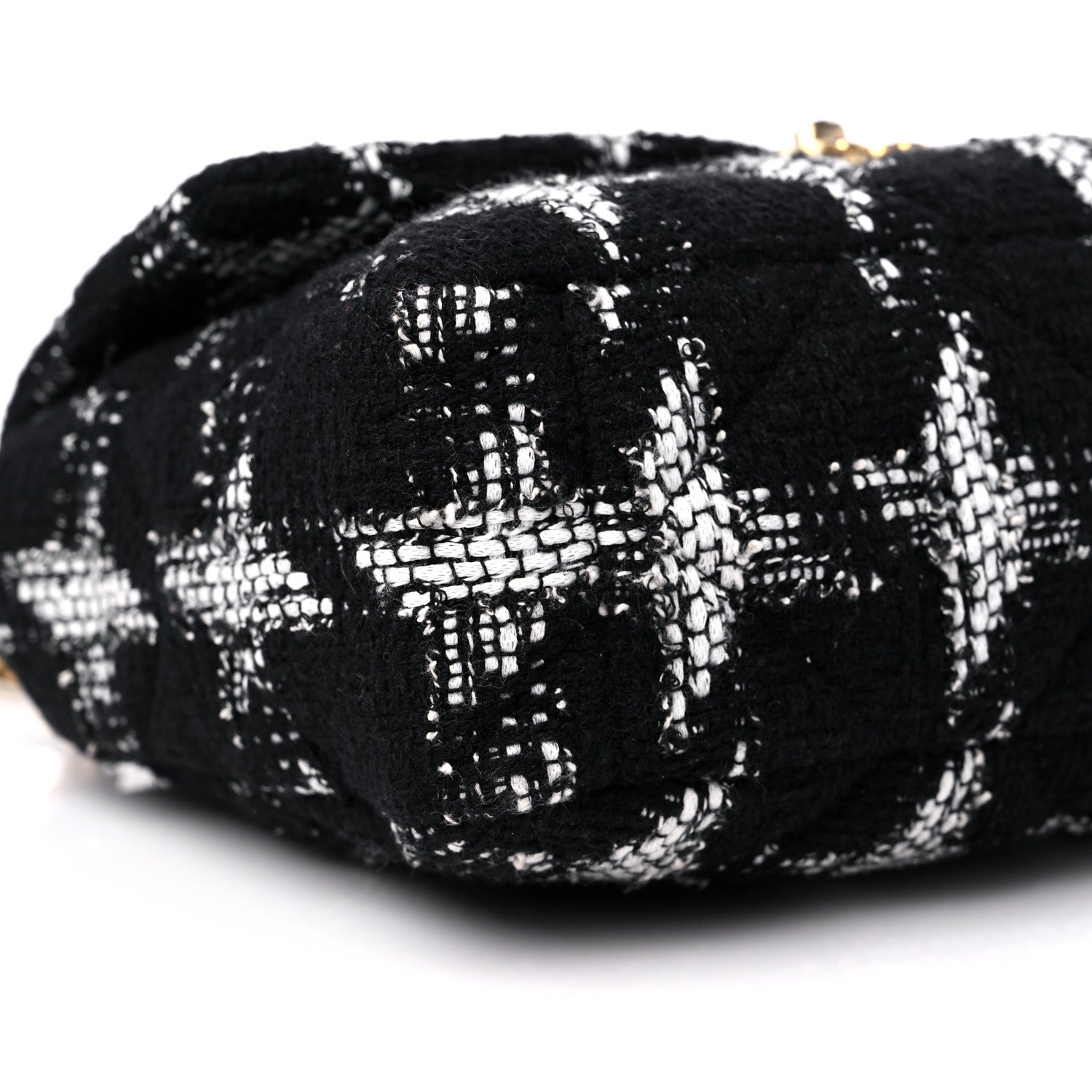 Chanel Tweed Quilted Large Chanel 19 Flap Black White 8 of 10