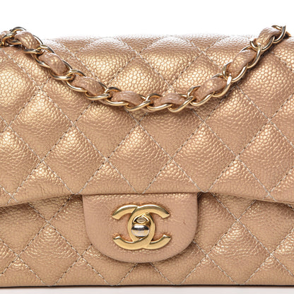 Chanel Metallic Caviar Quilted Mini Rectangular Flap Bronze 8 of 12