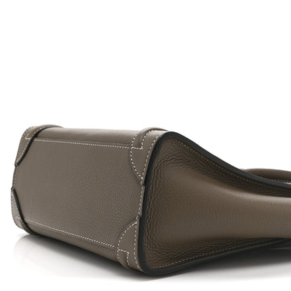 Celine Drummed Calfskin Nano Luggage Souris 10 of 10