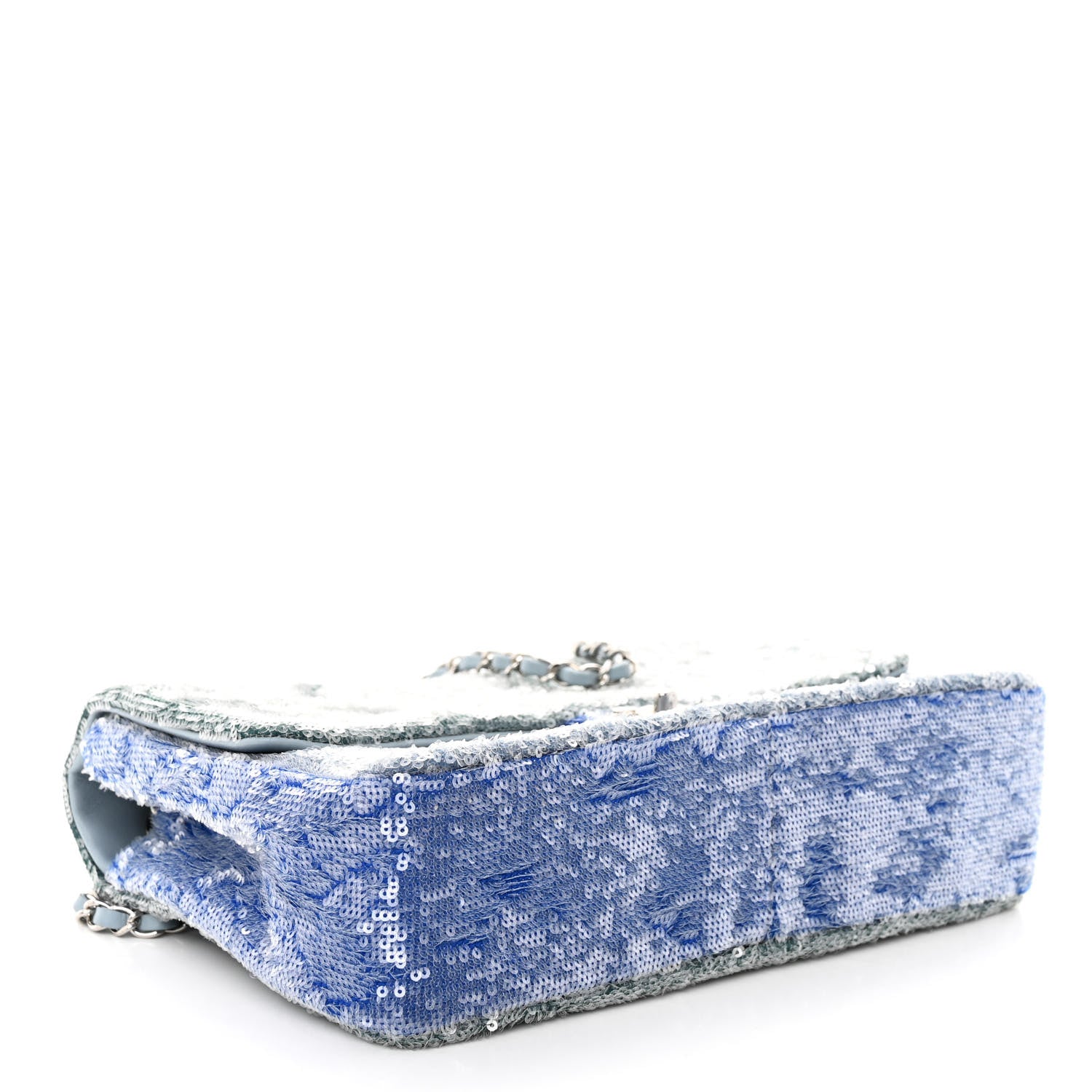 Chanel Sequin Large Waterfall Flap Light Blue 4 of 10
