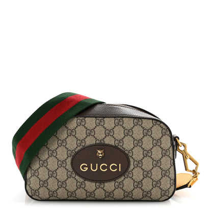 Gucci GG Supreme Monogram Web Neo Vintage Shoulder Bag Beige New Acero Crop 1 of 12