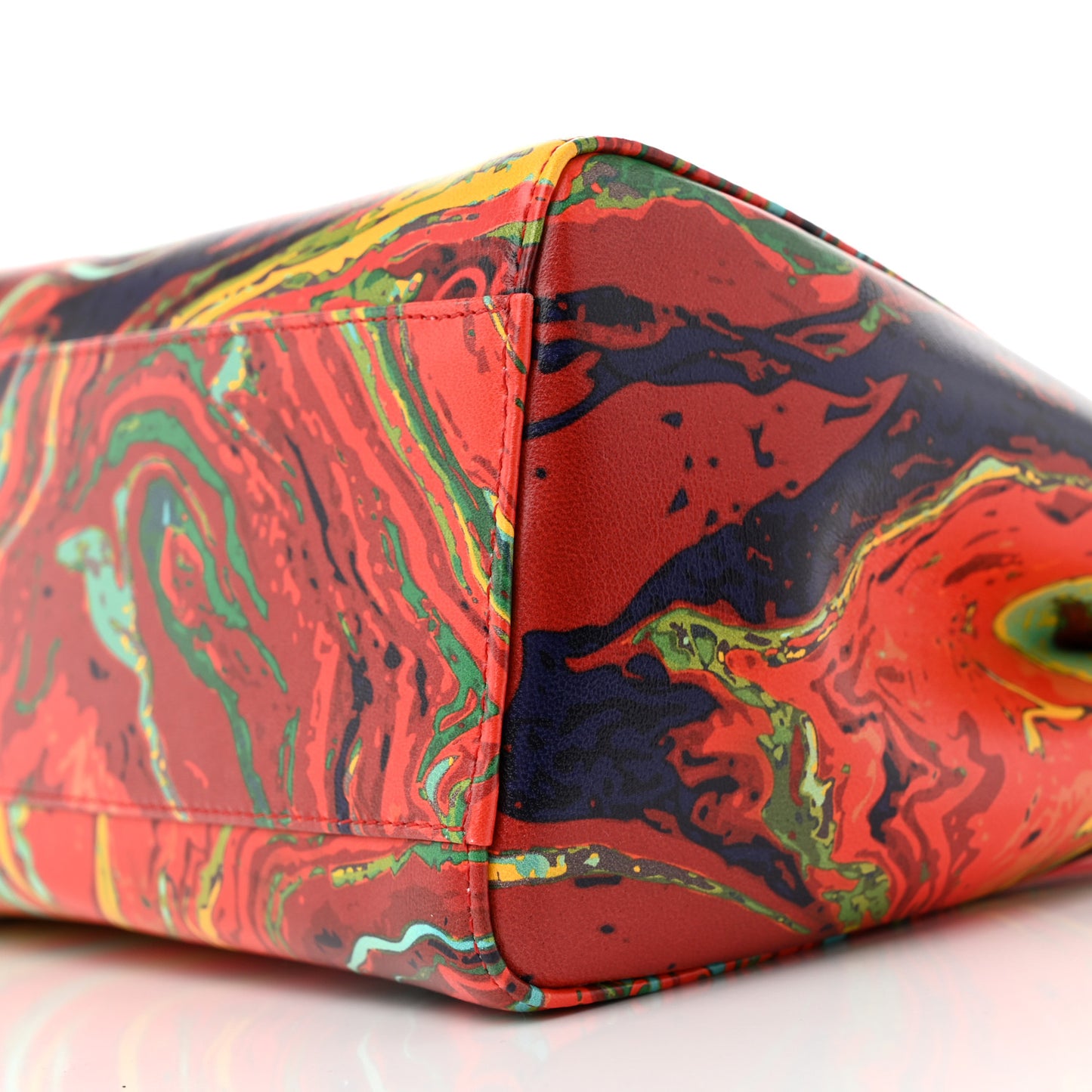 Nappa Marble Mini Peekaboo Iconic Satchel Rosso Multicolor