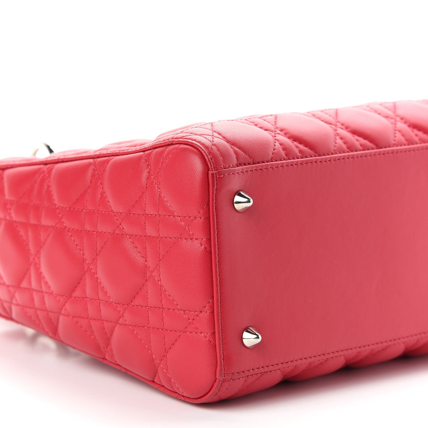 Christian Dior Lambskin Cannage Medium Lady Dior Red 7 of 8