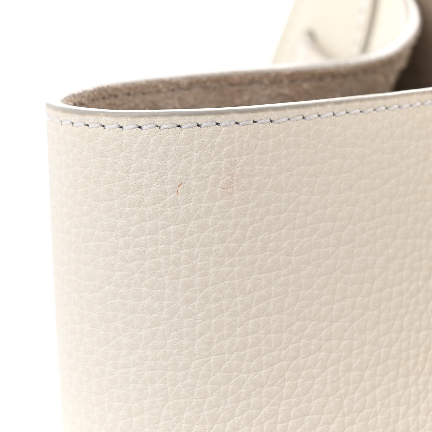 Supple Grained Calfskin Small Big Bag White