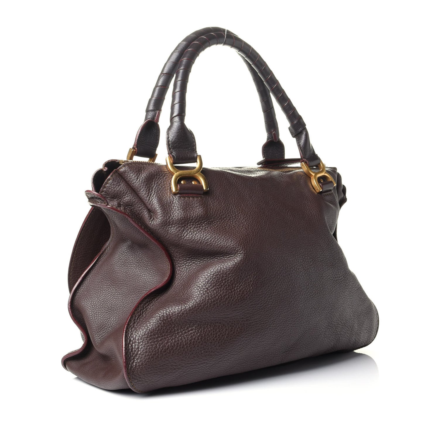 Calfskin Large Marcie Satchel Truffle