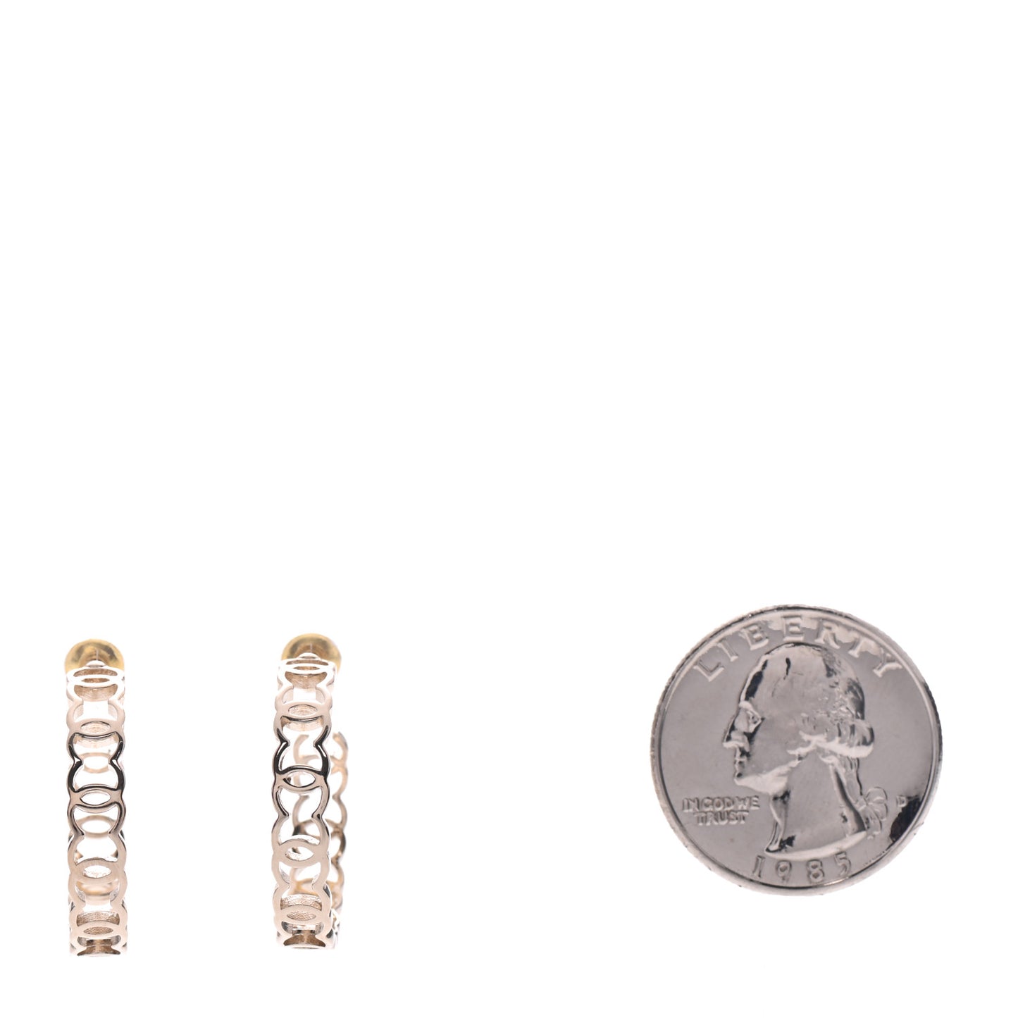Metal CC Hoop Earrings Gold