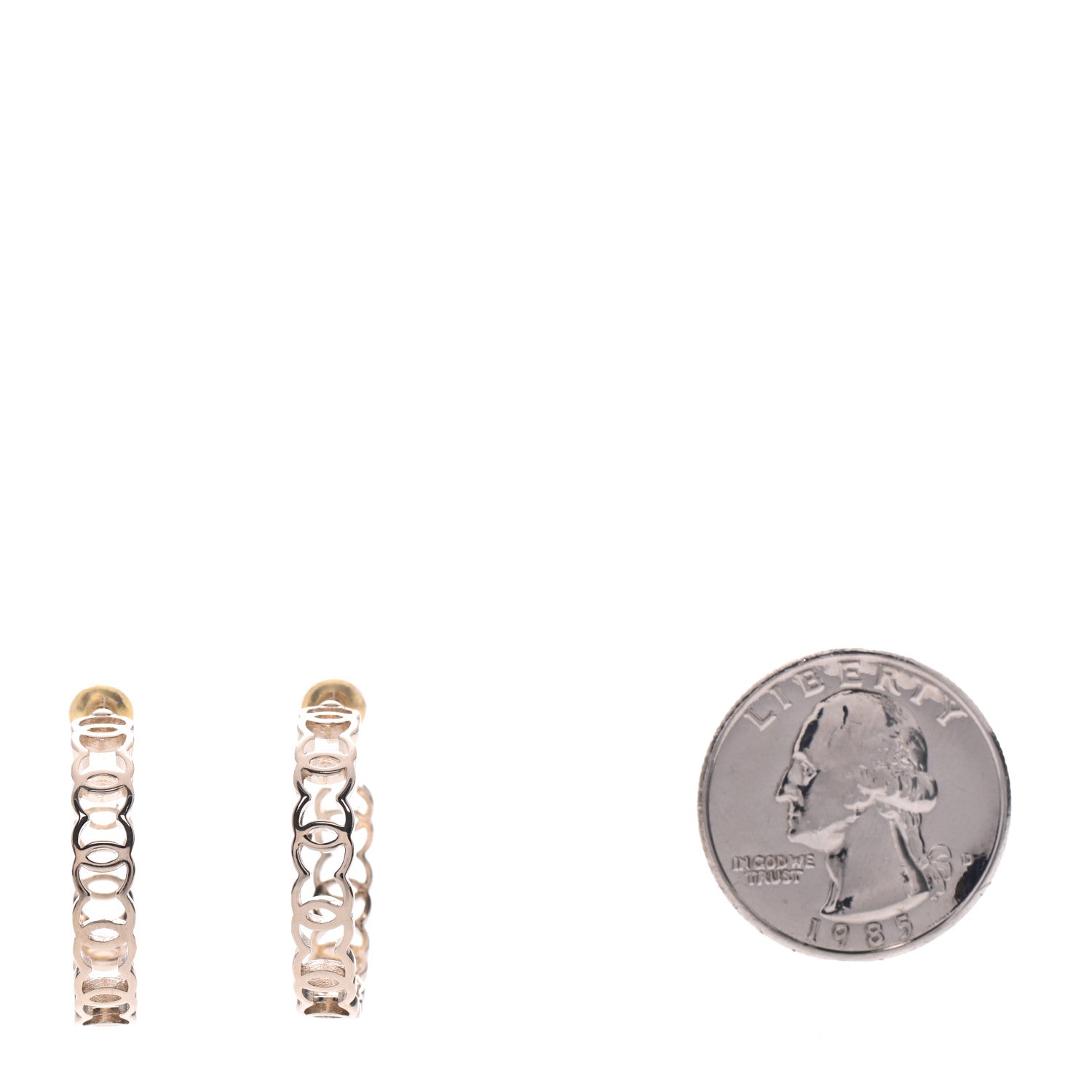 Chanel Metal CC Hoop Earrings Gold 2 of 5