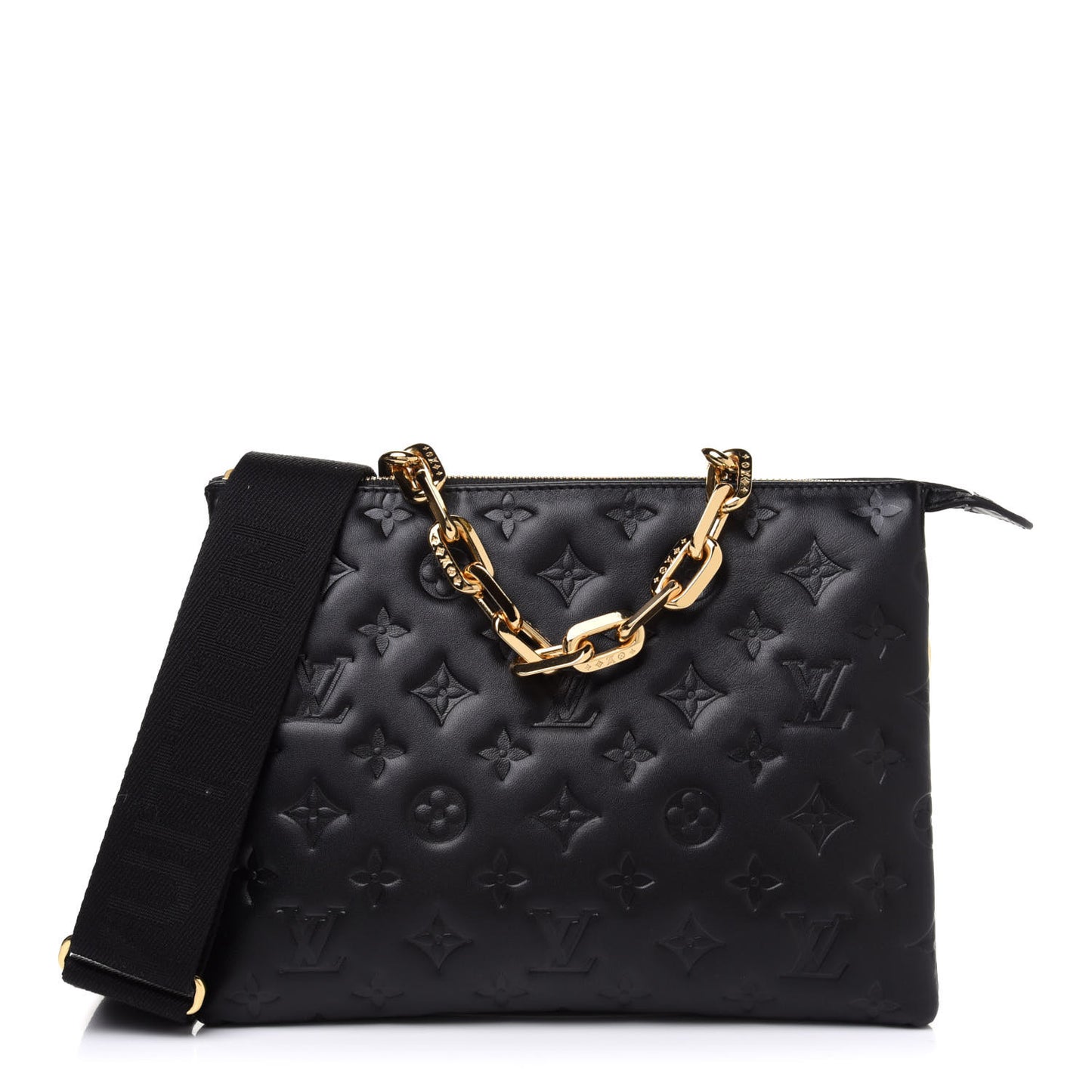 Lambskin Embossed Monogram Coussin PM Black
