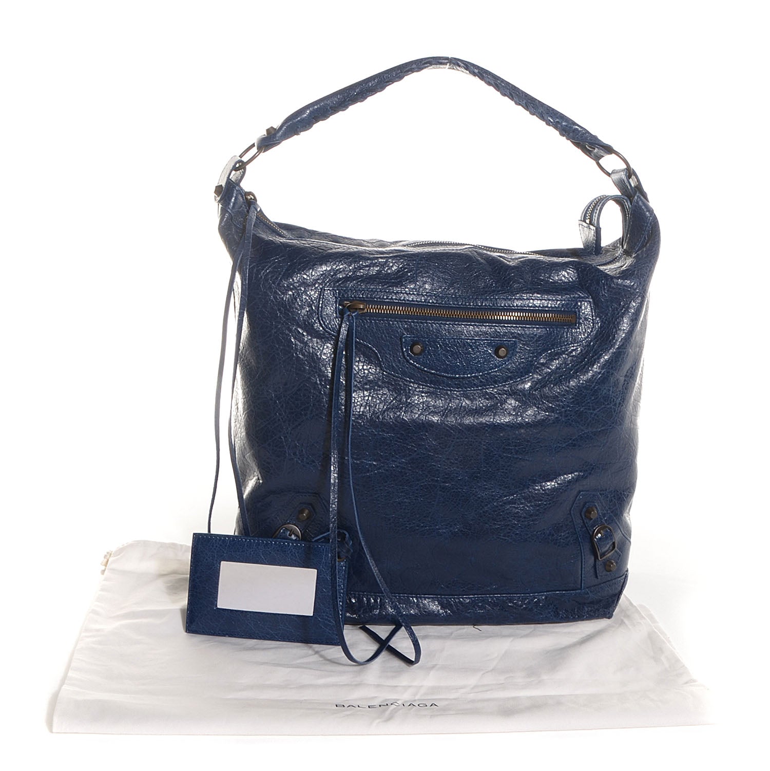 Balenciaga Agneau Classic Hardware Day Hobo Bleu Mineral 3 of 12