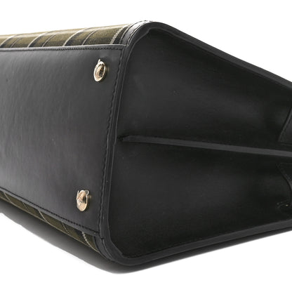 Burberry Wool Tartan Two Handle Title Bag Dark Green 9 of 11