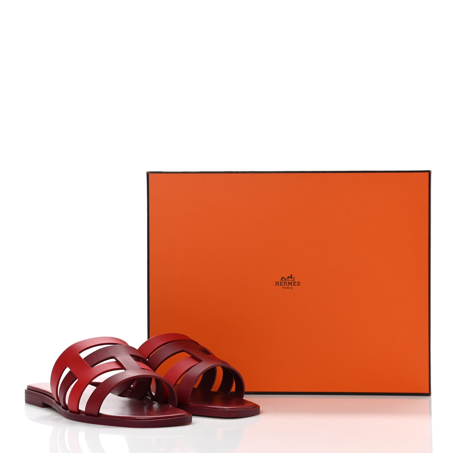 Hermes Calfskin Amore Sandals 36 Rouge Grenat Orange Solaire 11 of 11