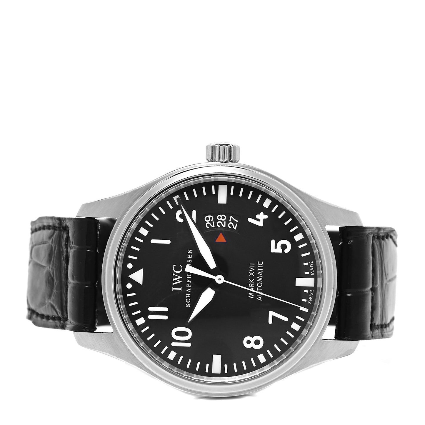 Stainless Steel Alligator 41mm Pilot Mark XVIII Automatic Watch Black IW326501