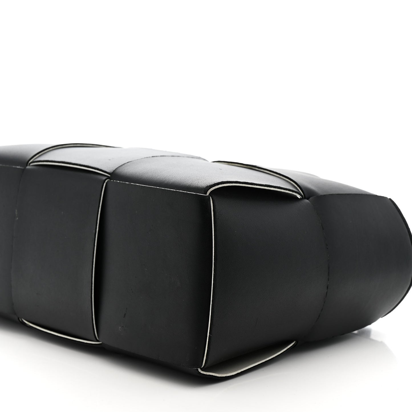 Nappa Maxi Intrecciato Small Arco Tote Black White