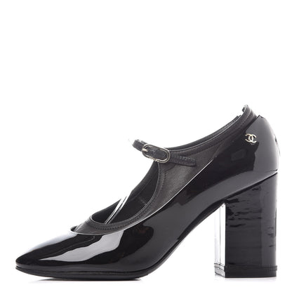 Chanel Patent Calfskin Mary Jane Pumps 39 Black 1 of 10