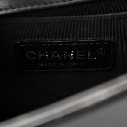 Chanel Faded Calfskin Quilted Small Studded Boy Flap Grey 6 of 12