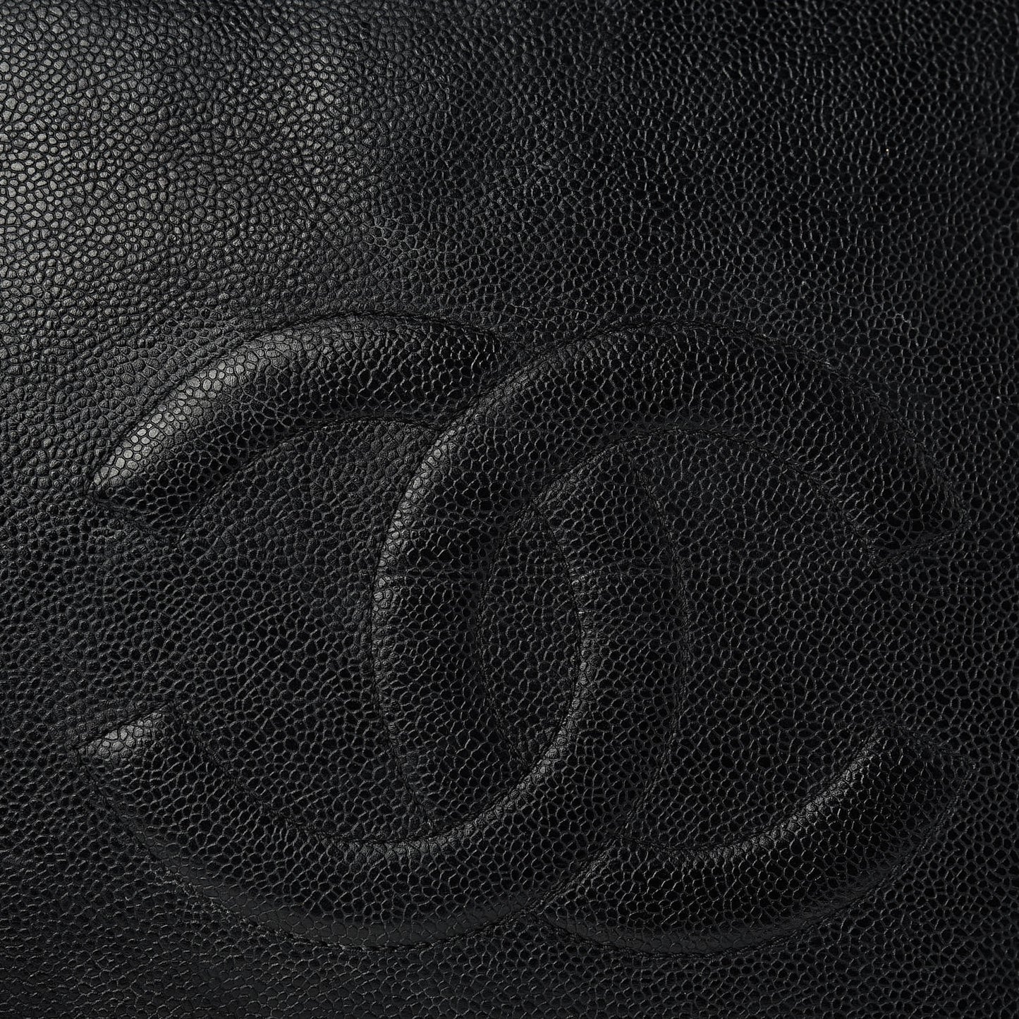 Caviar Large CC Shoulder Bag Black