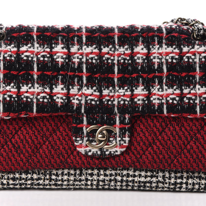 Chanel Tweed Quilted Medium Single Flap Red Black White 8 of 12