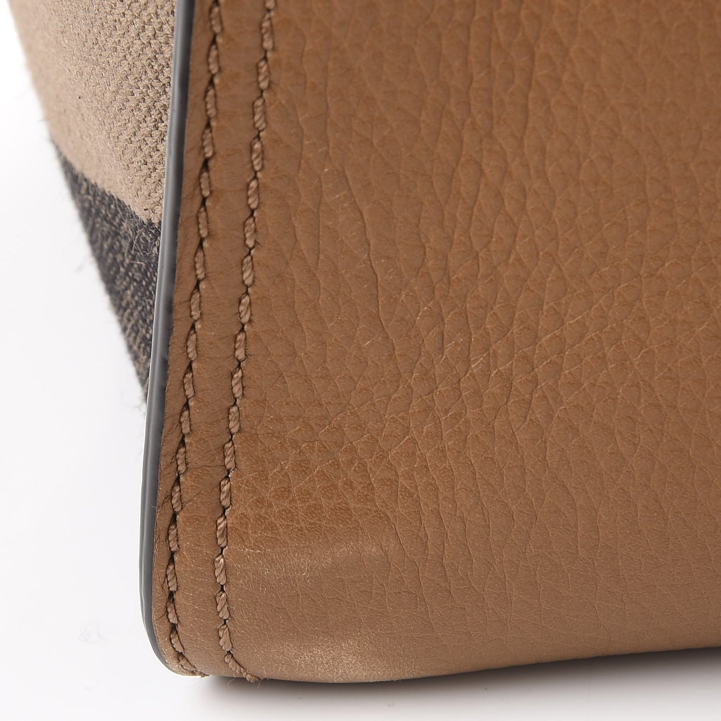 Mega Check Grained Calfskin Medium Harcourt Satchel Saddle Brown