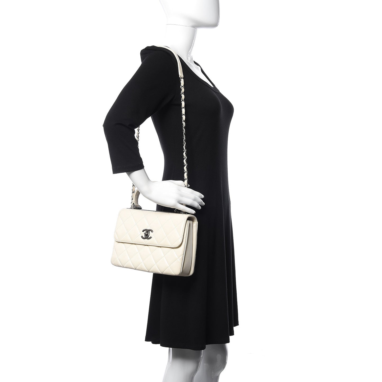Lambskin Quilted Small Trendy CC Dual Handle Flap Bag White