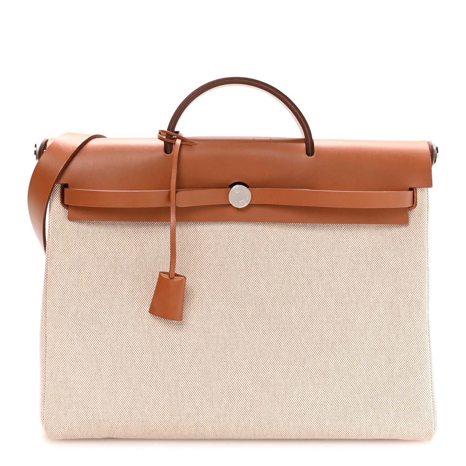 Hermes Vache Hunter Criss Viking Herbag Messenger 39 Ecru Beige Fauve 1 of 11