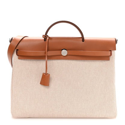 Hermes Vache Hunter Criss Viking Herbag Messenger 39 Ecru Beige Fauve 1 of 11