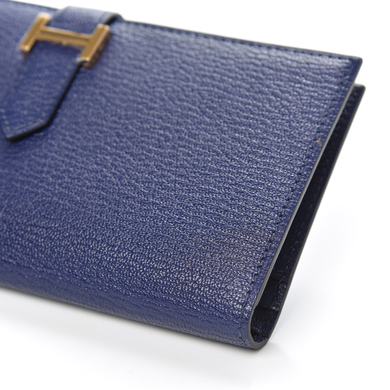 Hermes Chevre Mysore Bearn Gusset Wallet Bleu Encre 9 of 10