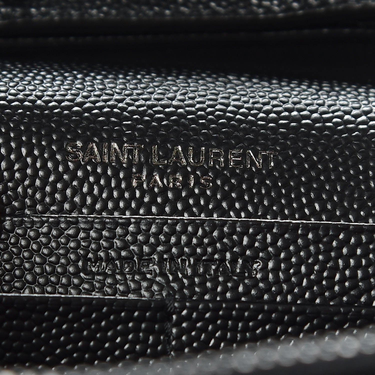 Saint Laurent Grain De Poudre Matelasse Chevron Monogram Chain Wallet Black 8 of 8