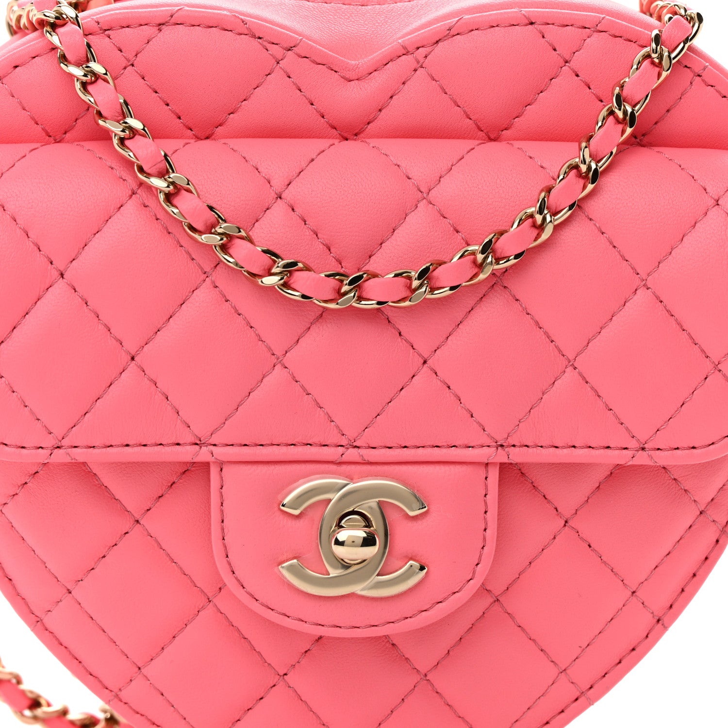 Chanel Lambskin Quilted CC In Love Heart Bag Pink 8 of 12