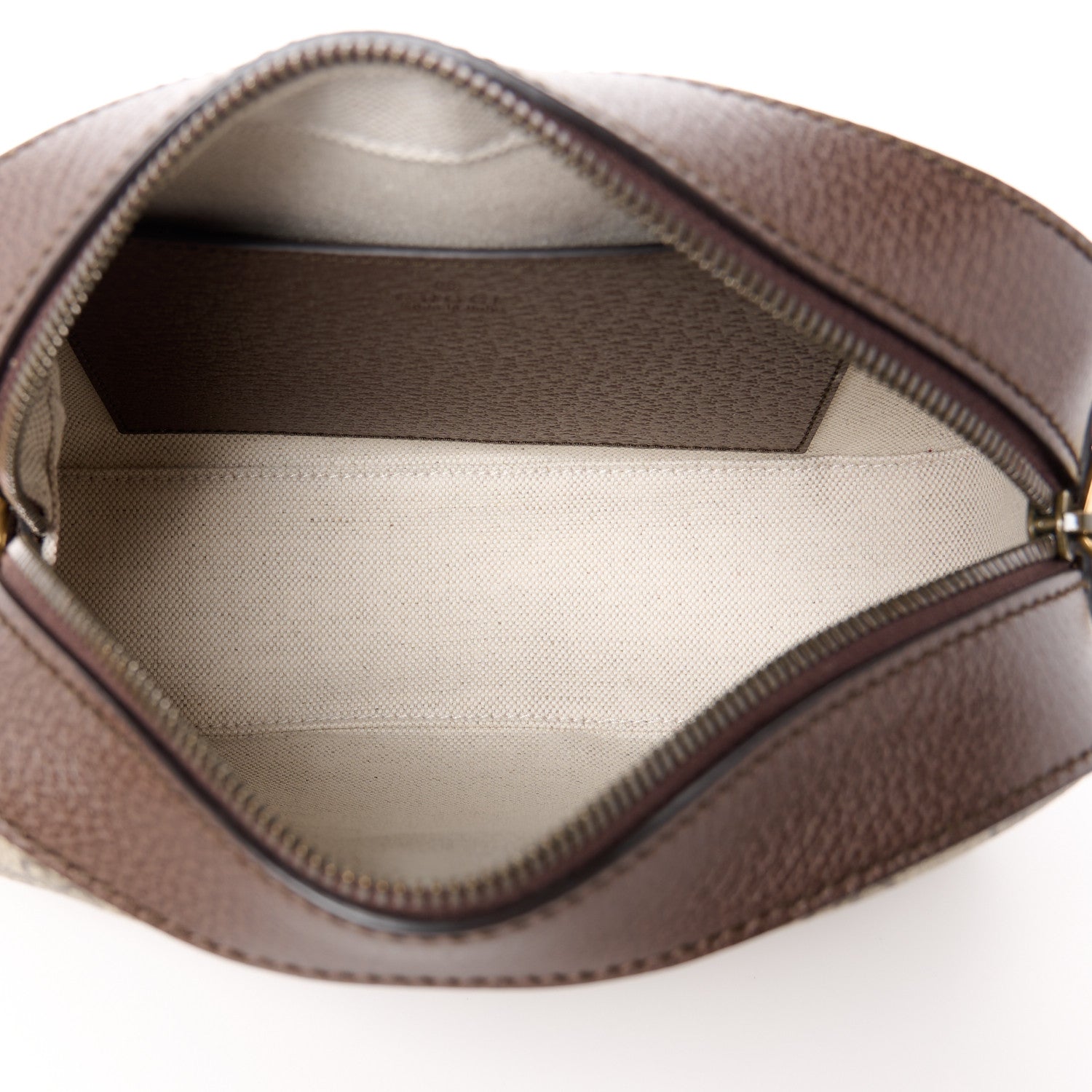 Gucci GG Supreme Monogram Textured Dollar Calfskin Web Ophidia Wristlet Shoulder Bag Beige Ebony New Acero 5 of 11