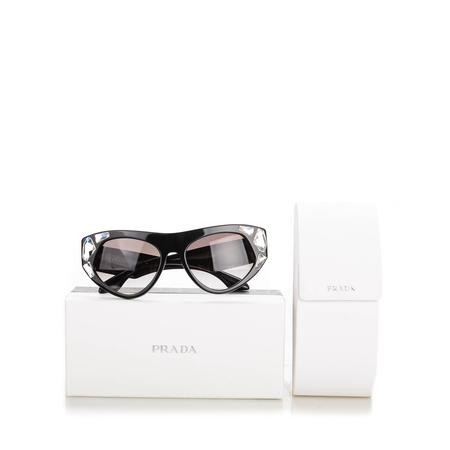 Prada Crystal Voice Sunglasses SPR 21Q Black 7 of 7
