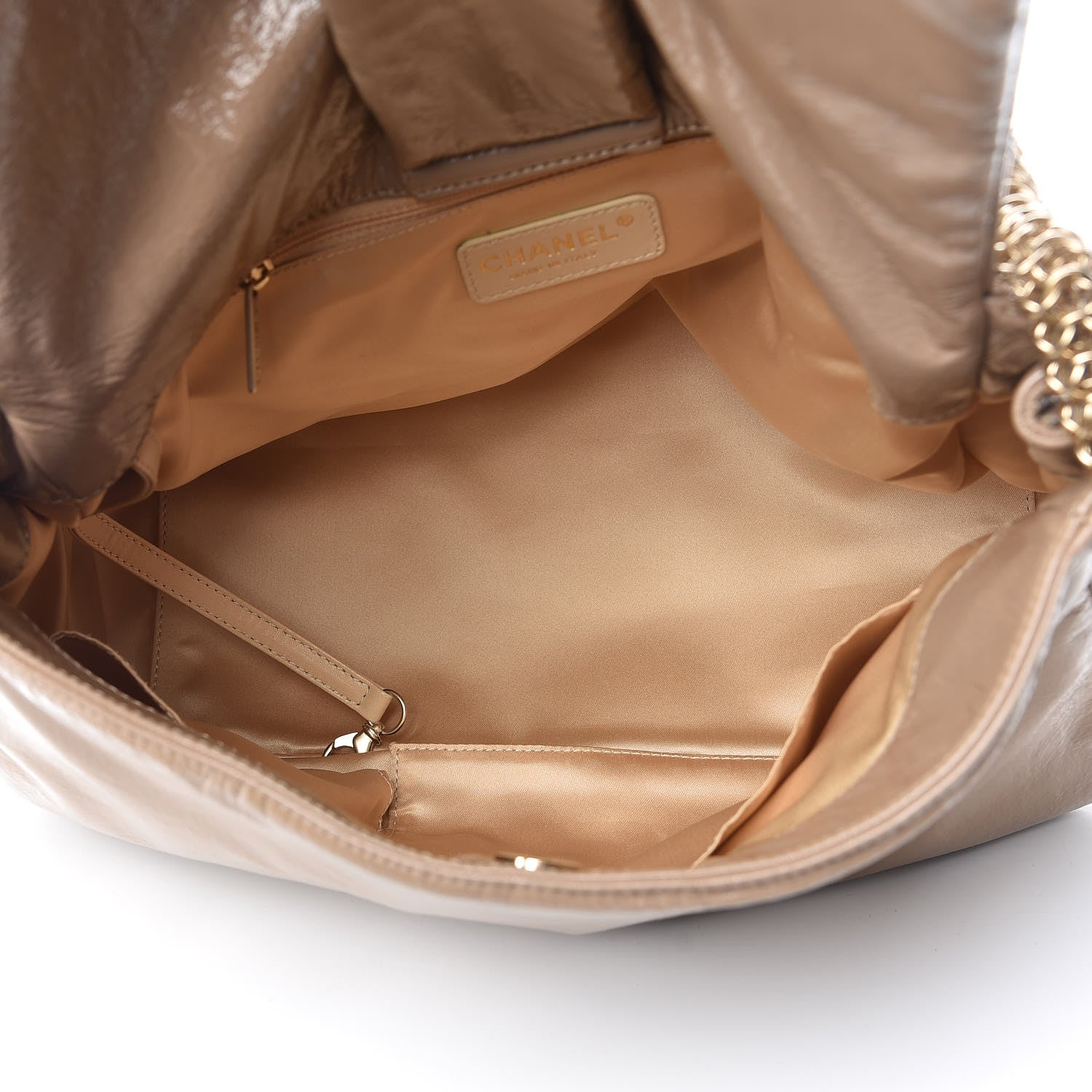 Chanel Vinyl Rodeo Accordion Flap Bag Beige 5 of 7