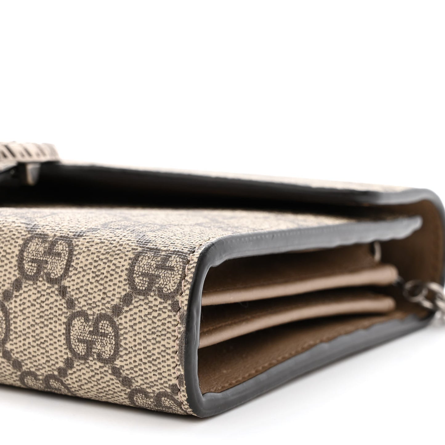 GG Supreme Monogram Mini Dionysus Chain Wallet Beige Taupe