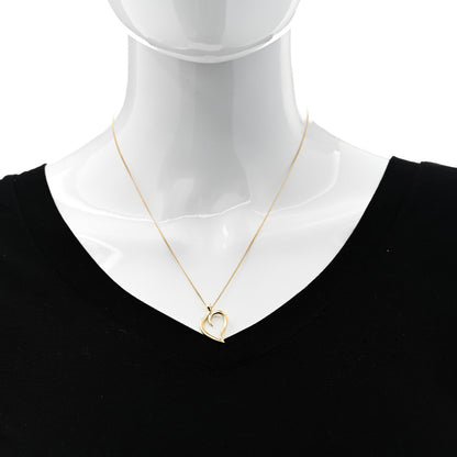 Tiffany 18K Yellow Gold Open Leaf Pendant Necklace 2 of 6