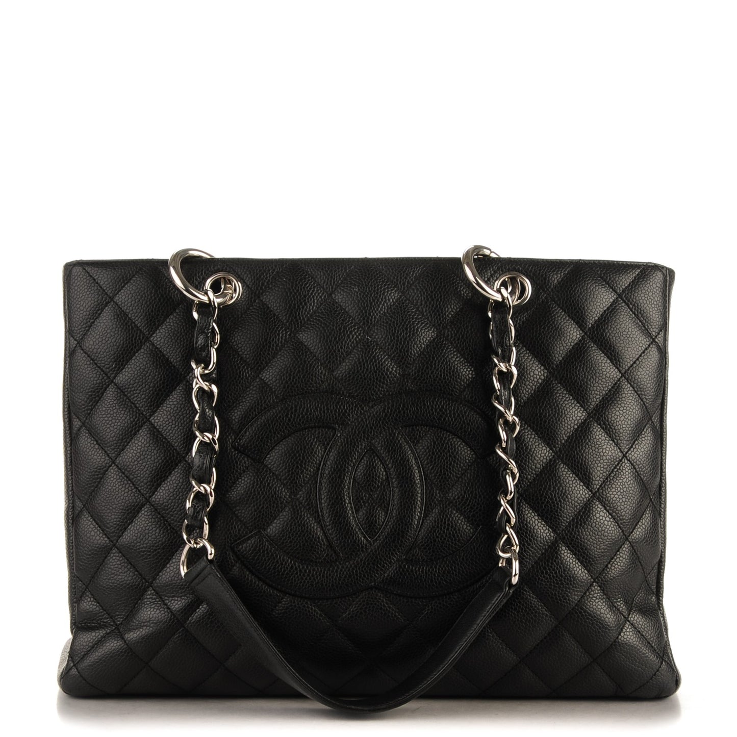 Caviar Quilted Grand Shopping Tote GST Black