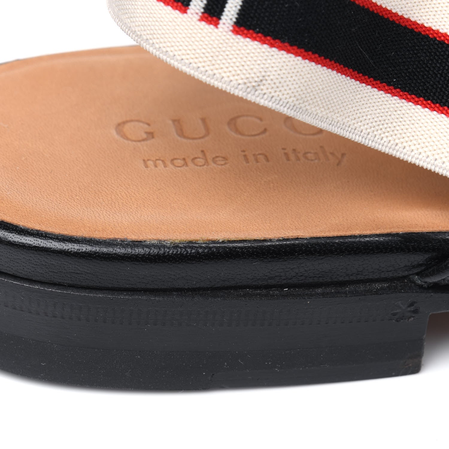 Gucci Goatskin Stripe Mens Horsebit Slingback Slippers 8.5 Black 13 of 17
