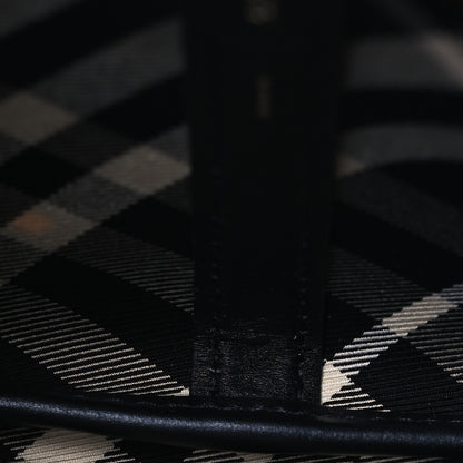 Burberry Canvas Check Large Shoulder Bag Black Calico 7 of 13