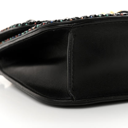 Valentino Garavani Vitello Beaded Medium Glam Lock Rockstud Flap Black 8 of 14
