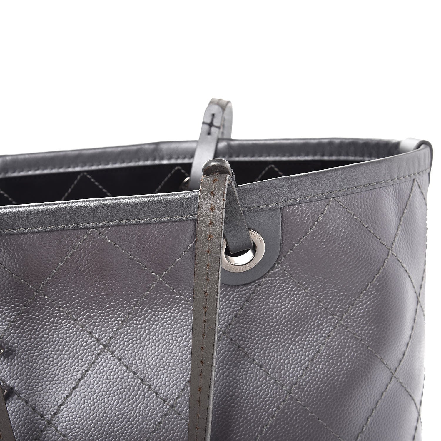 Chanel Metallic Grained Calfskin Shopping Fever Tote Silver 12 of 12