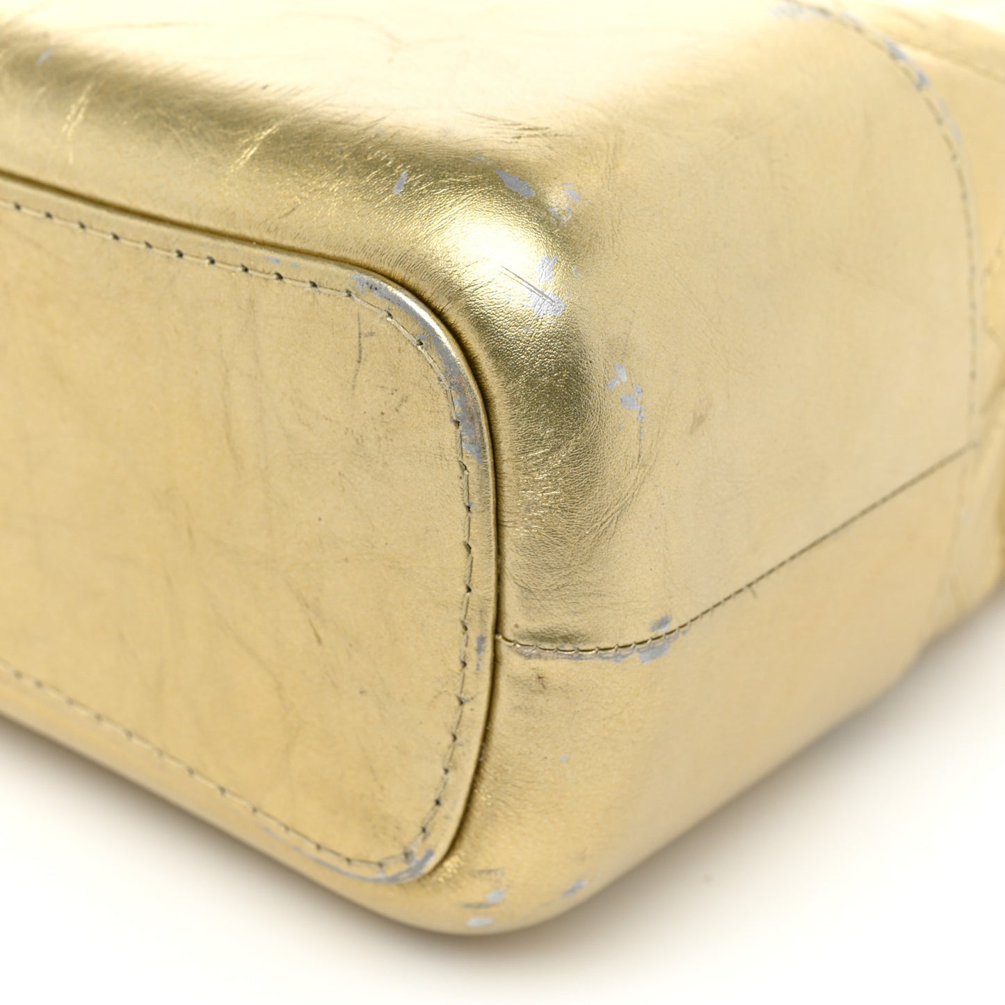 Metallic Lambskin Calfskin Quilted Medium Gabrielle Hobo Gold
