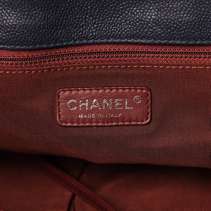 Chanel Caviar Quilted French Riviera Shoulder Bag Dark Navy Blue 5 of 13