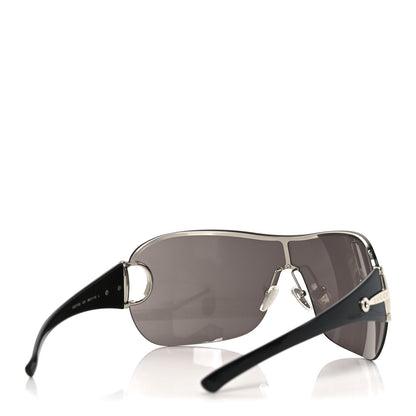 Gucci Metal Horsebit Frameless Mask Sunglasses GG2174S Black Silver 4 of 8