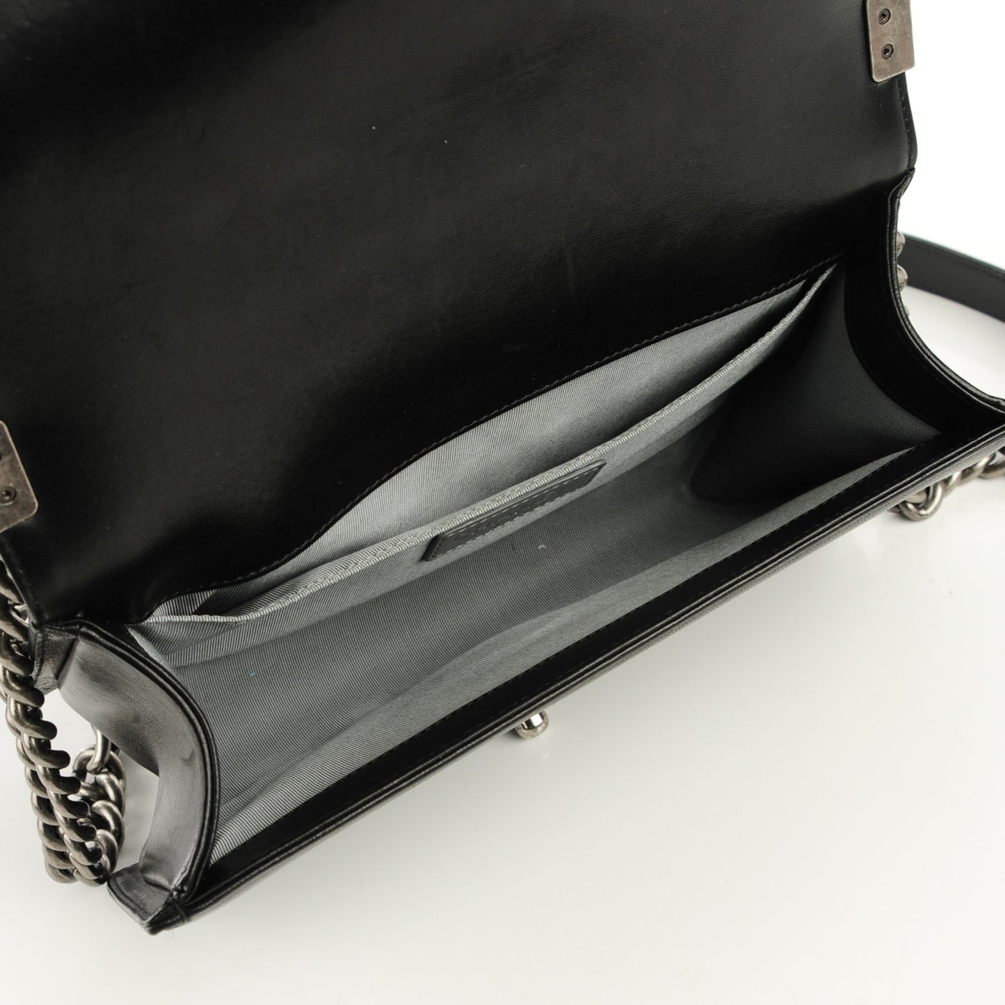 Lambskin Quilted Medium Boy Flap Black