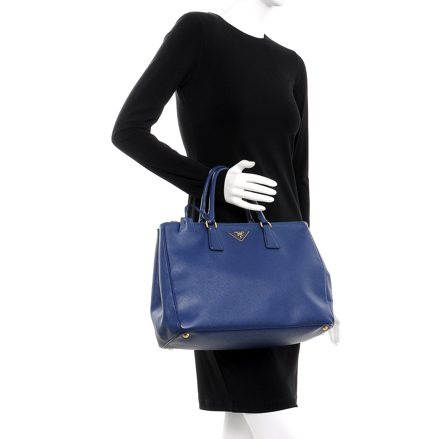 Prada Saffiano Large Galleria Double Zip Tote Bluette 2 of 10