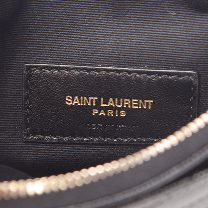 Saint Laurent Grain De Poudre Chevron Monogram Bill Pouch Black 6 of 7