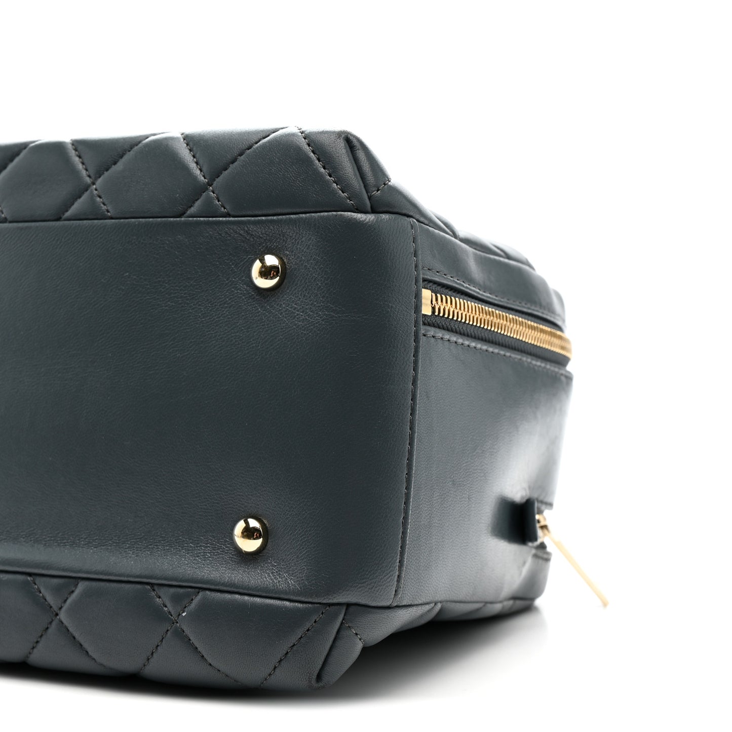 Lambskin Quilted Medium Trendy CC Bowling Bag Grey
